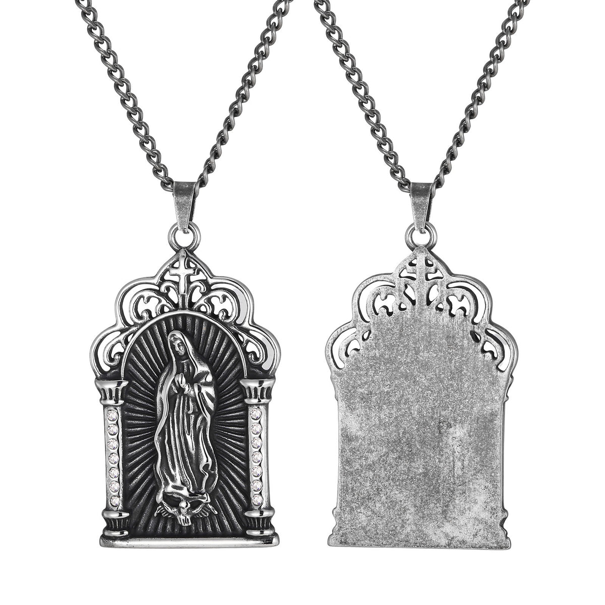 Kemstone Vintage Figure Relief Pendant Necklace for Men Stainless Steel PN-2431