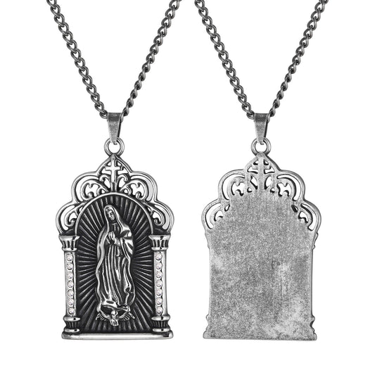 Kemstone Vintage Figure Relief Pendant Necklace for Men Stainless Steel PN-2431