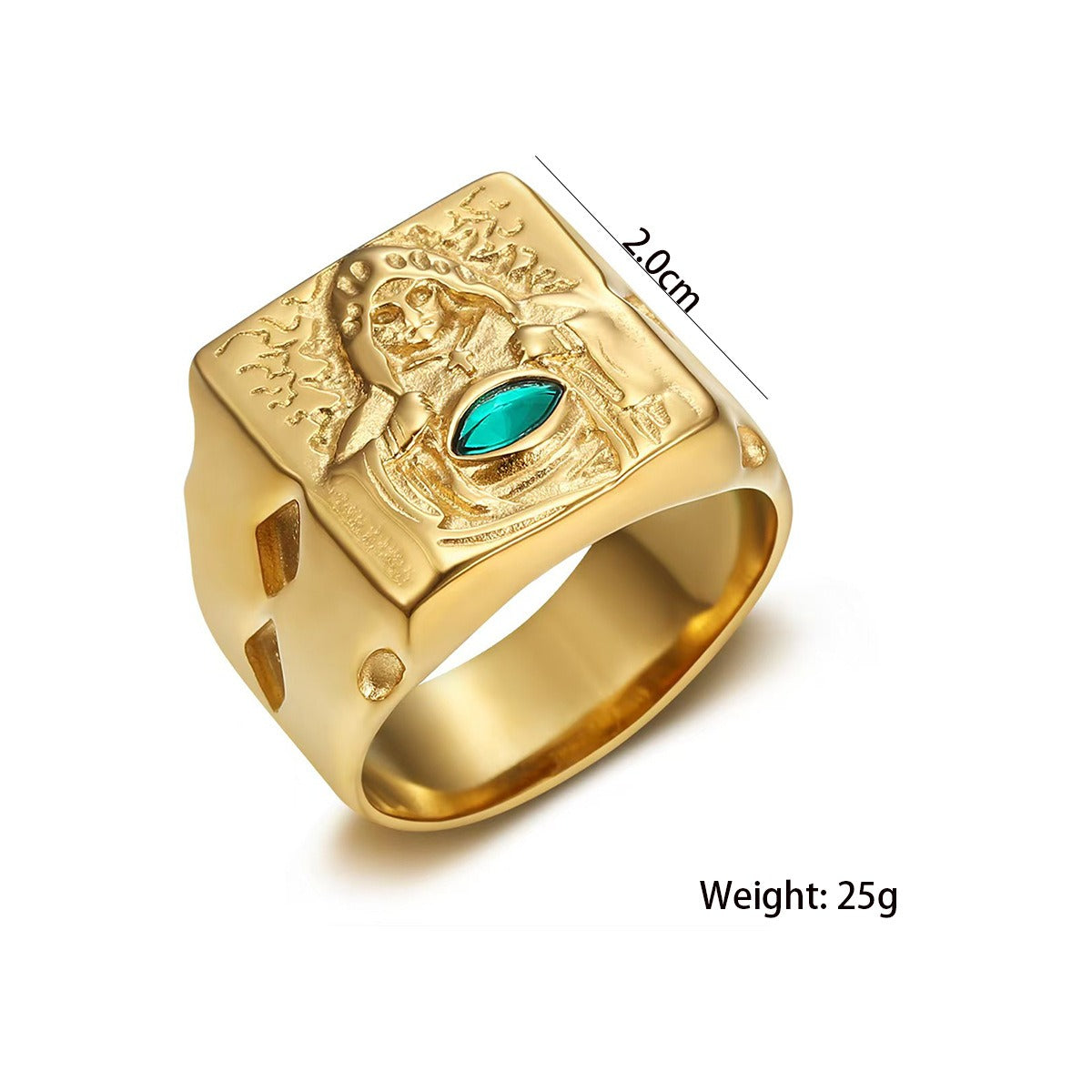 Kemstone Figure Signet Ring for Men Marquise Cubic Zirconia TR0535