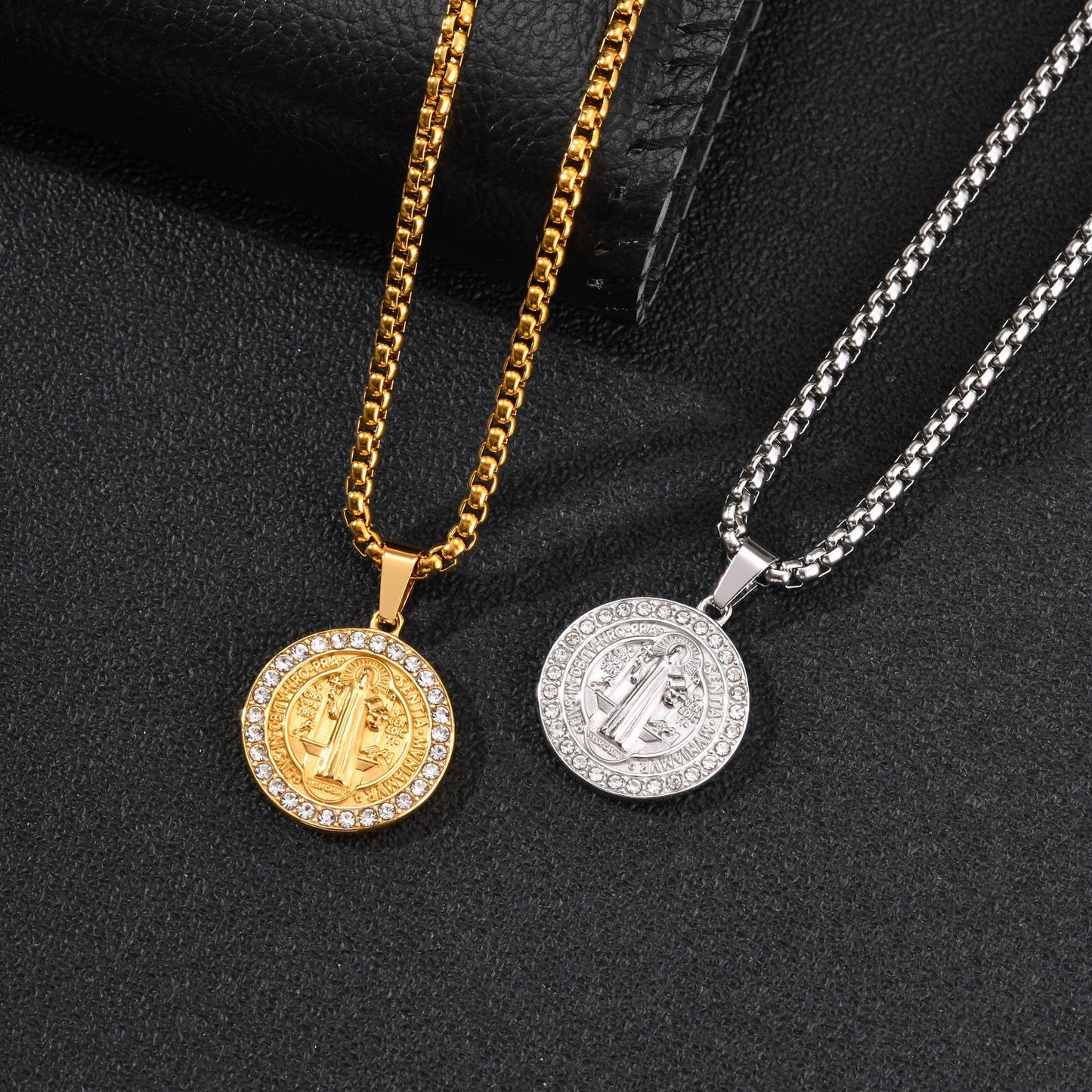 Kemstone Figure Relief Medallion Necklace for Men Stainless Steel Vintage PN-2426