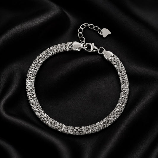 Kemstone Flat Woven Mesh Bracelet for Men Copper Chain BR-3043