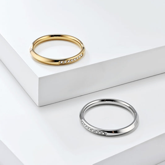 Celestial Whisper Adjustable Ring – Gold/Silver Plated Titanium Steel with 3A Zirconia