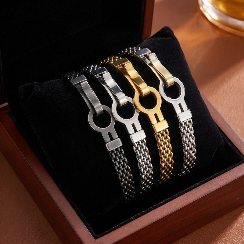 Kemstone Titanium Steel Multi-Row Chain Bracelet for Men KB213310-KFC