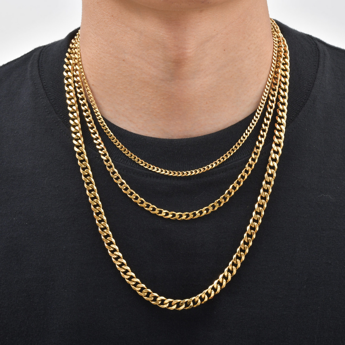 Kemstone Stainless Steel Faceted Curb Chain Necklace for Men NC-2607