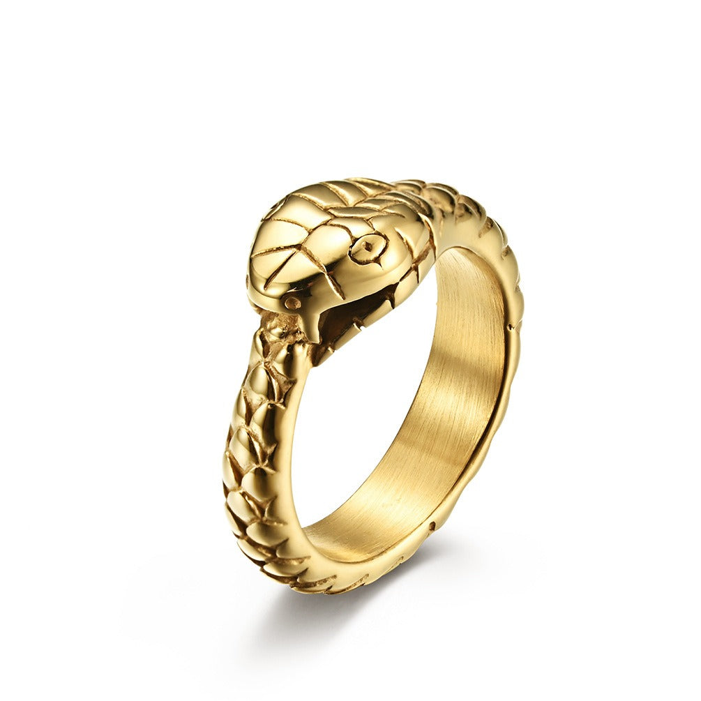 Kemstone Stainless Steel Snake Head Ring for Men K-R488
