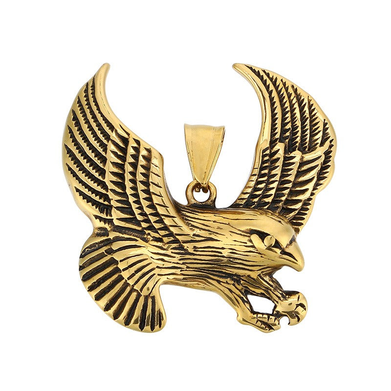 Kemstone Titanium Steel Flying Eagle Necklace for Men KP130539-TGX