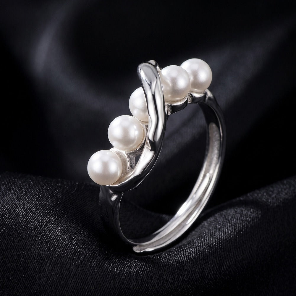 Kemston Pearl Wrap Ring for Women 925 Sterling Silver PSR03