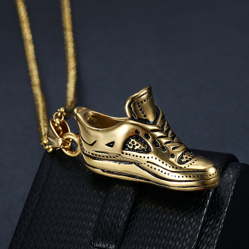 Kemstone Sneaker Pendant Necklace for Men 316L Stainless Steel Shoe Design TN0193