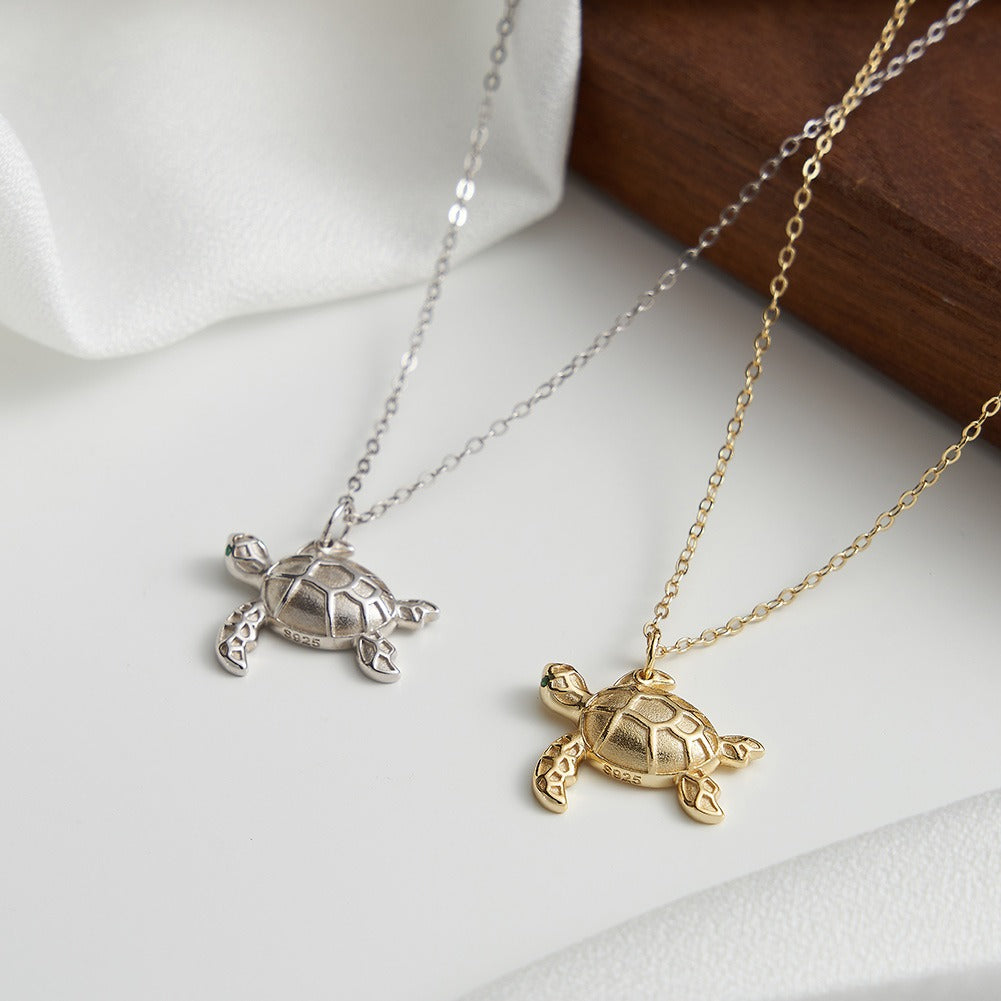 Kemstone Sea Turtle Pendant Necklace for Women 925 Sterling Silver Animal Jewelry SN352