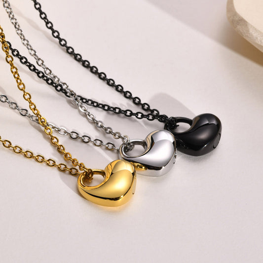 Kemstone Stainless Steel Heart Urn Necklace for Women – Memorial Ashes Pendant Keepsake Gothic Vintage PN-1627