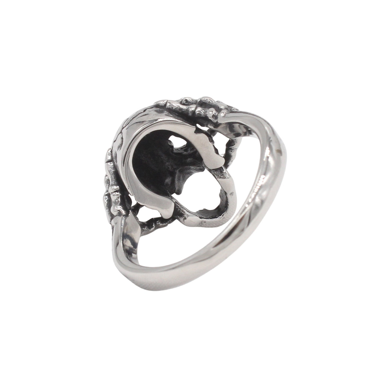 Kemstone Skull Face Ring for Men Titanium Steel Gothic Vintage R1934