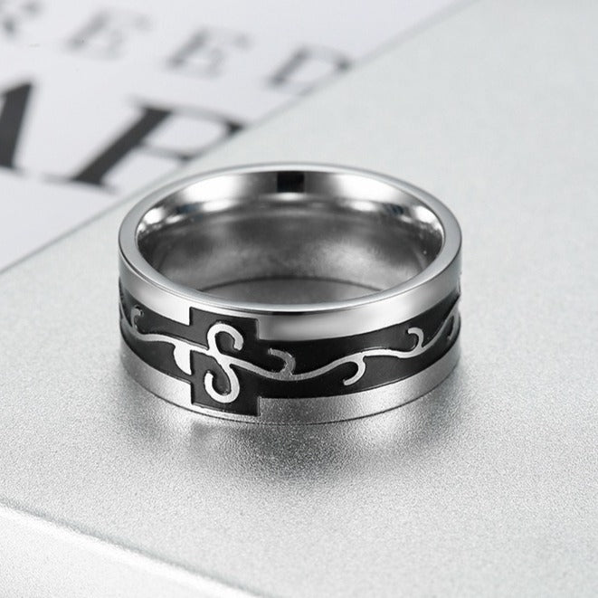 Kemstone Dragon Engraved Ring for Men Stainless Steel Vintage Gothic TR0106