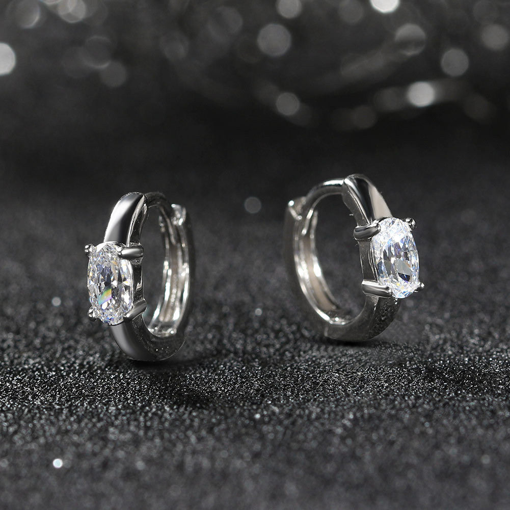 Geometric Hoop Huggie Earrings – 925 Sterling Silver Gold-Plated Micro Pave CZ, Handcrafted Dainty Lightweight Jewelry for Women A4-LZE23