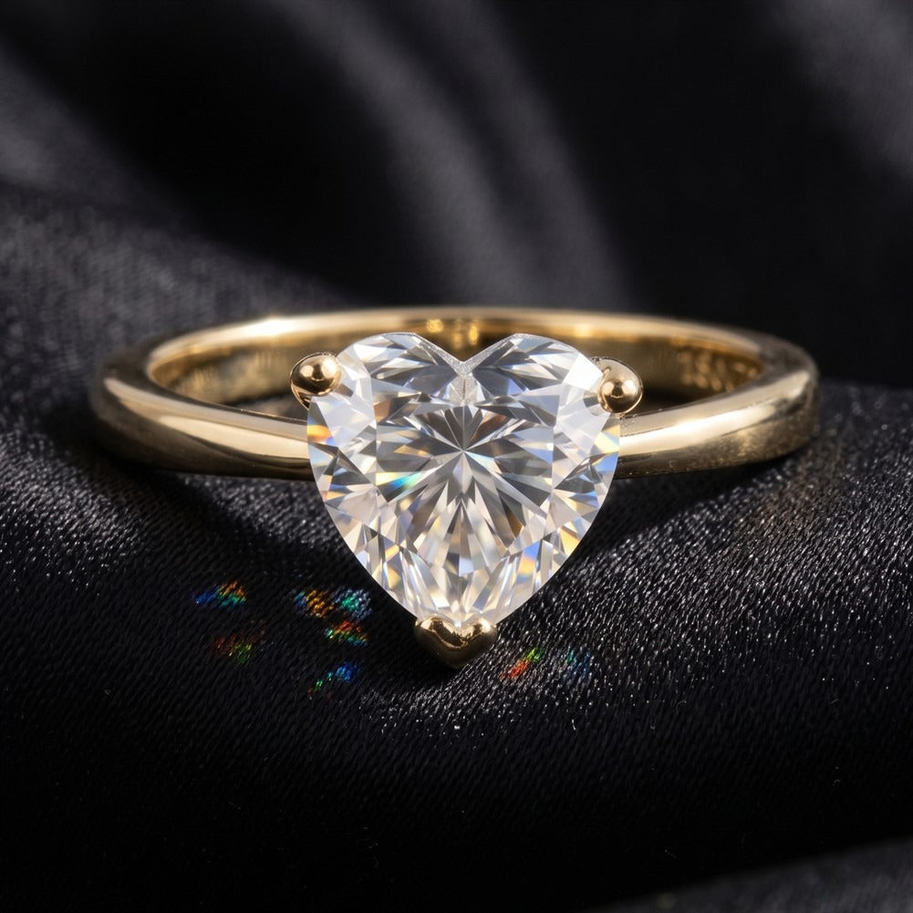 Kemstone 2CT Heart Moissanite Ring for Women 925 Sterling Silver SMOR49