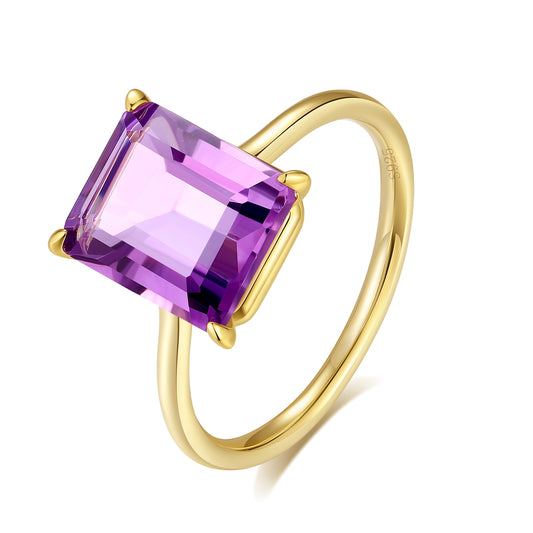 Kemstone 5.0 Carat Purple Amethyst/Citrine/Blue Topaz/Peridot Engagement Ring for Women
