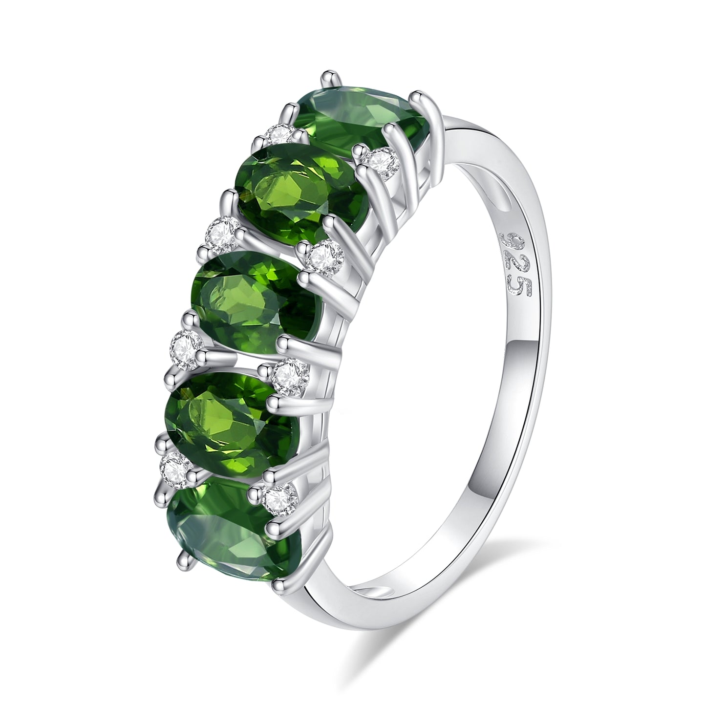 Anillo de plata de ley con turmalina natural, diseño original artesanal de Kemstone, con gemas de colores para mujer.