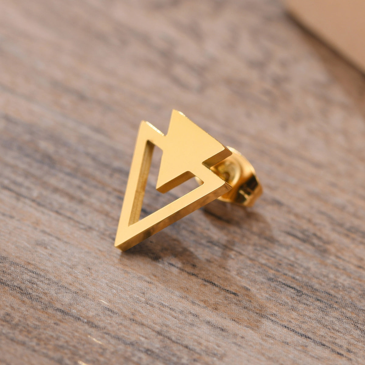 Kemstone Stainless Steel Triangle Stud Earrings for Men & Women ES-352