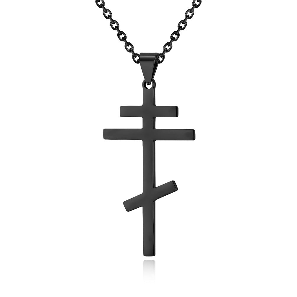 Kemstone Titanium Steel Cross Pendant Necklace for Men & Women – Minimalist Vintage Style K-PT539