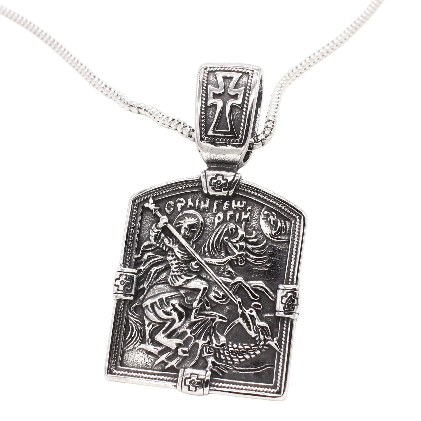 Kemstone Stainless Steel Knight Cross Pendant – Gothic Shield for Men P1498