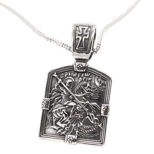 Kemstone Stainless Steel Knight Cross Pendant – Gothic Shield for Men P1498