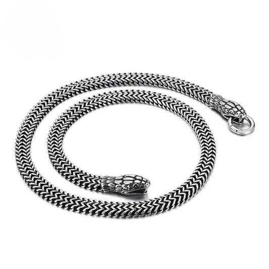 Kemstone Serpent Legacy – Collana in acciaio al titanio forgiata a mano con texture invecchiate KN202158