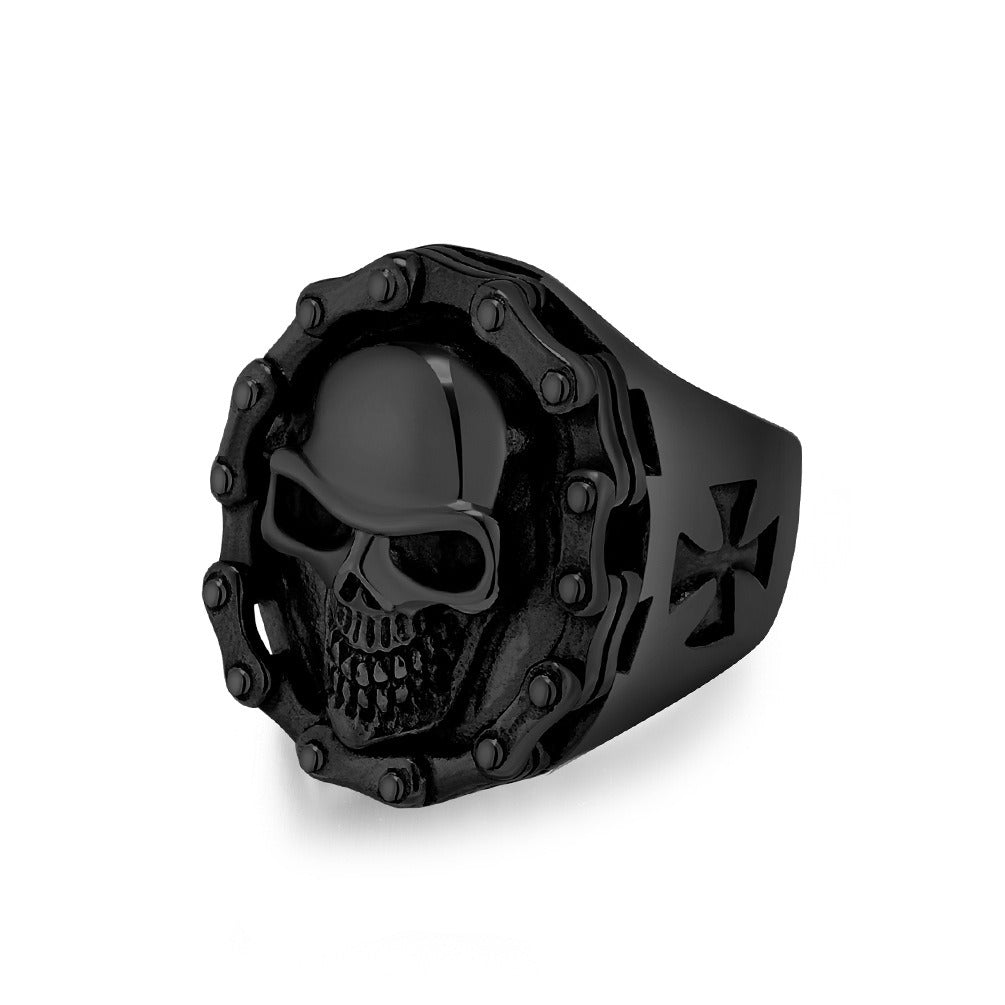 Kemstone Stainless Steel Skull Ring – Biker & Hip Hop Style K-R857