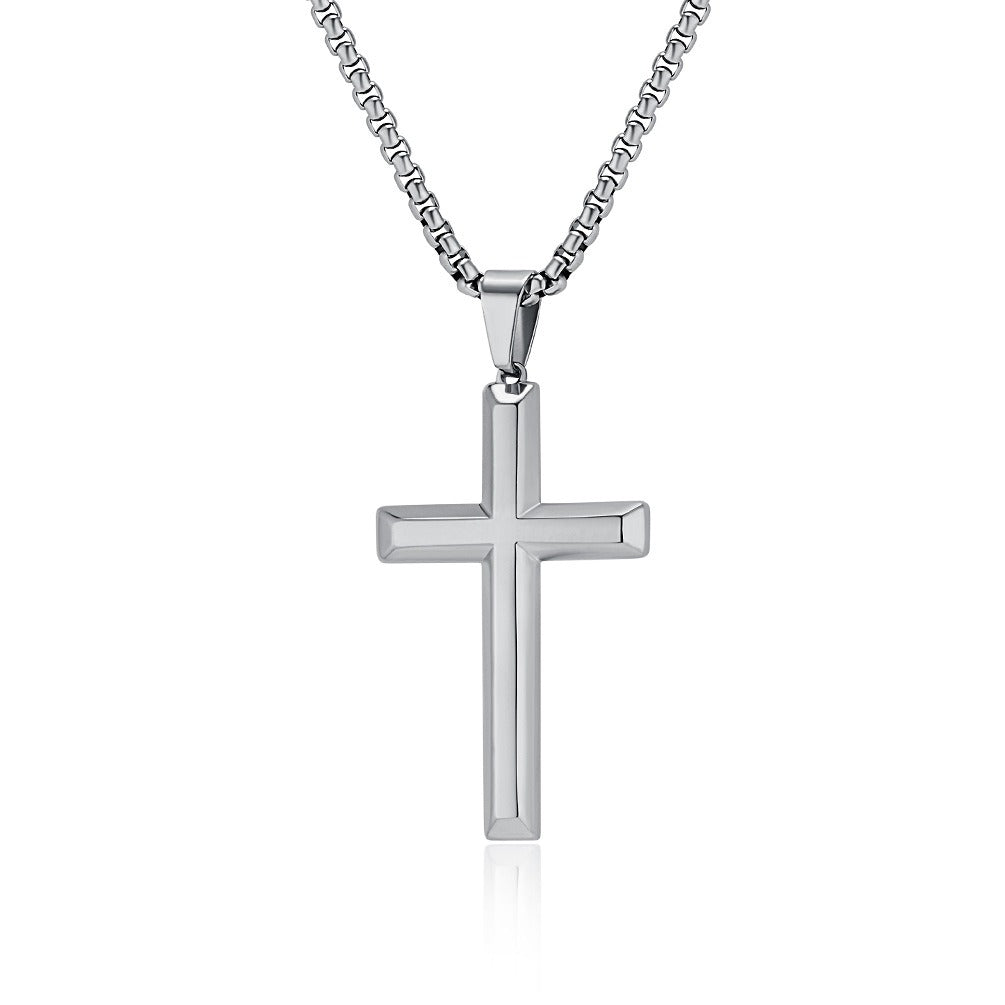 Kemstone Titanium Steel Cross Pendant Necklace for Men & Women – Minimalist Jewelry K-PT600