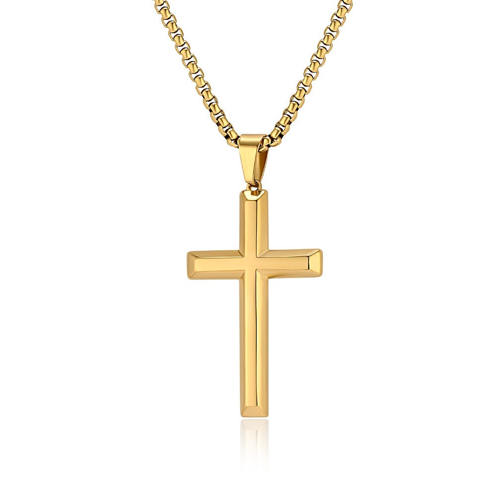 Kemstone Titanium Steel Cross Pendant Necklace for Men & Women – Minimalist Jewelry K-PT600