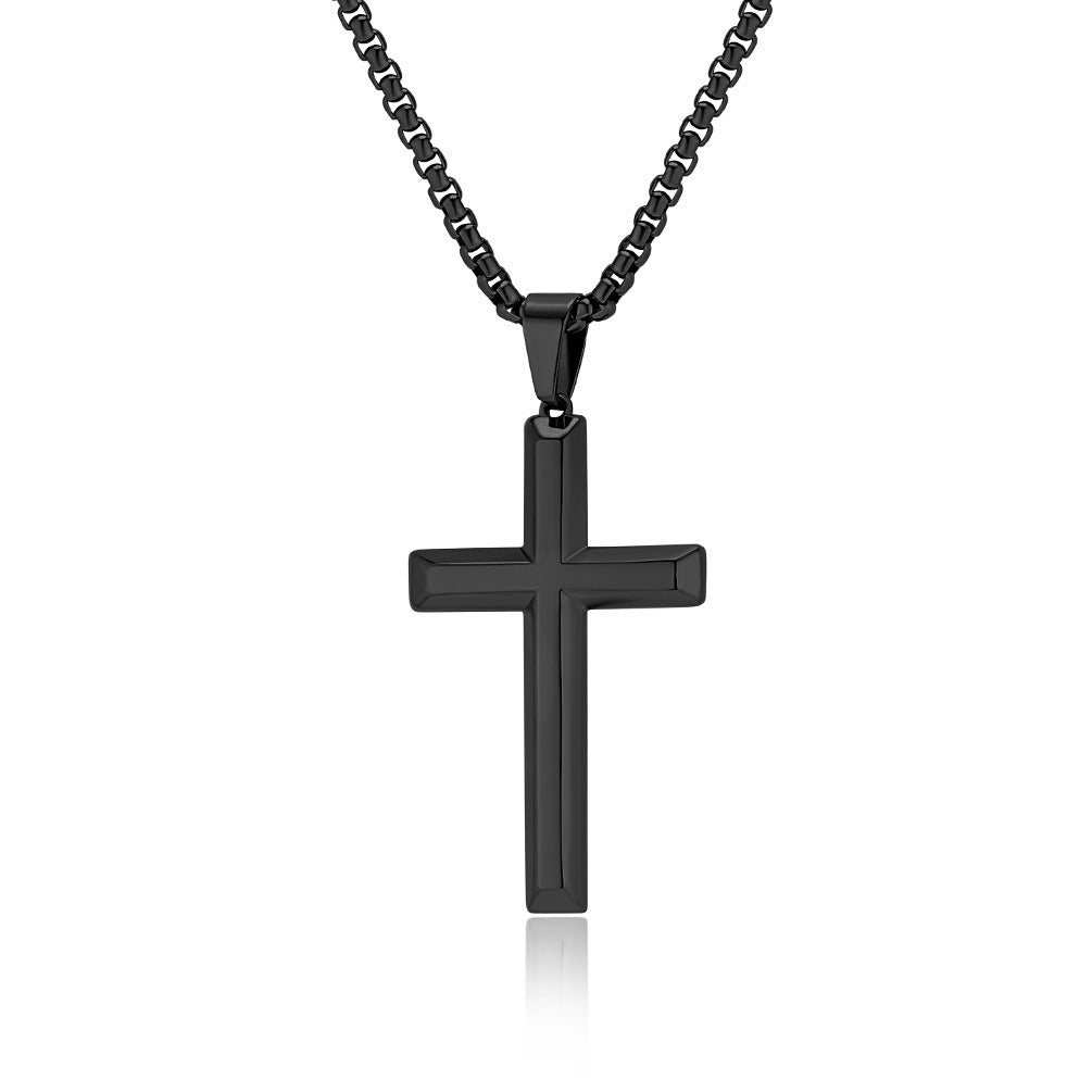 Kemstone Titanium Steel Cross Pendant Necklace for Men & Women – Minimalist Jewelry K-PT600