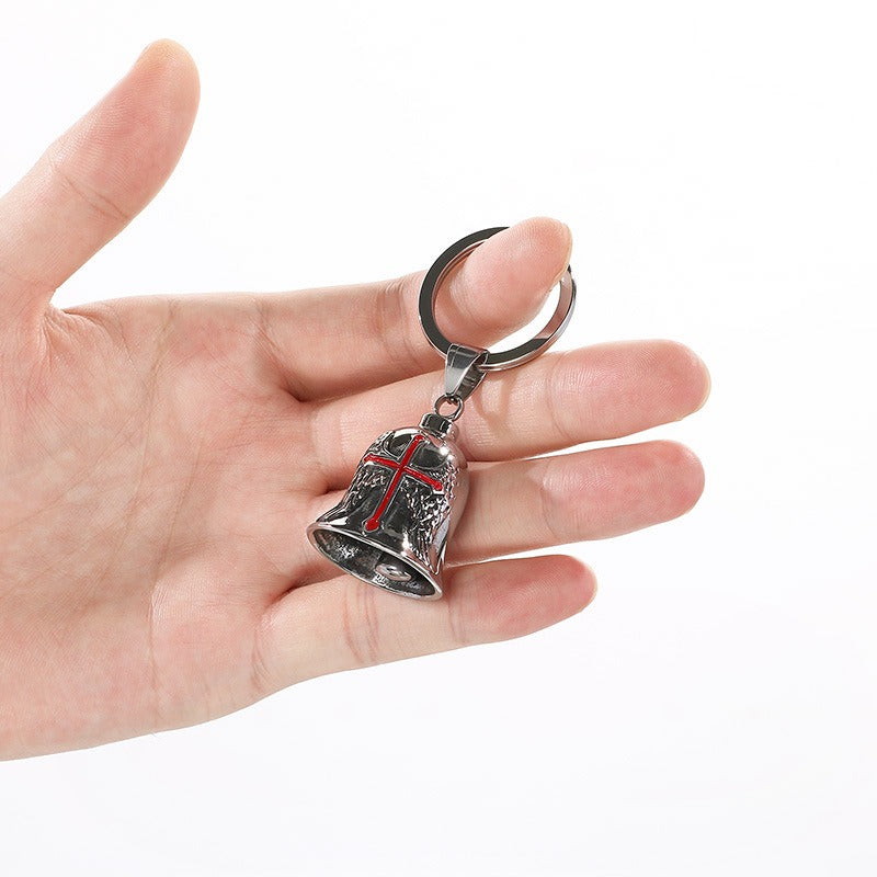 Kemstone Viking Compass Bell Keychain – Titanium Steel Rune Pendant KY1483-K