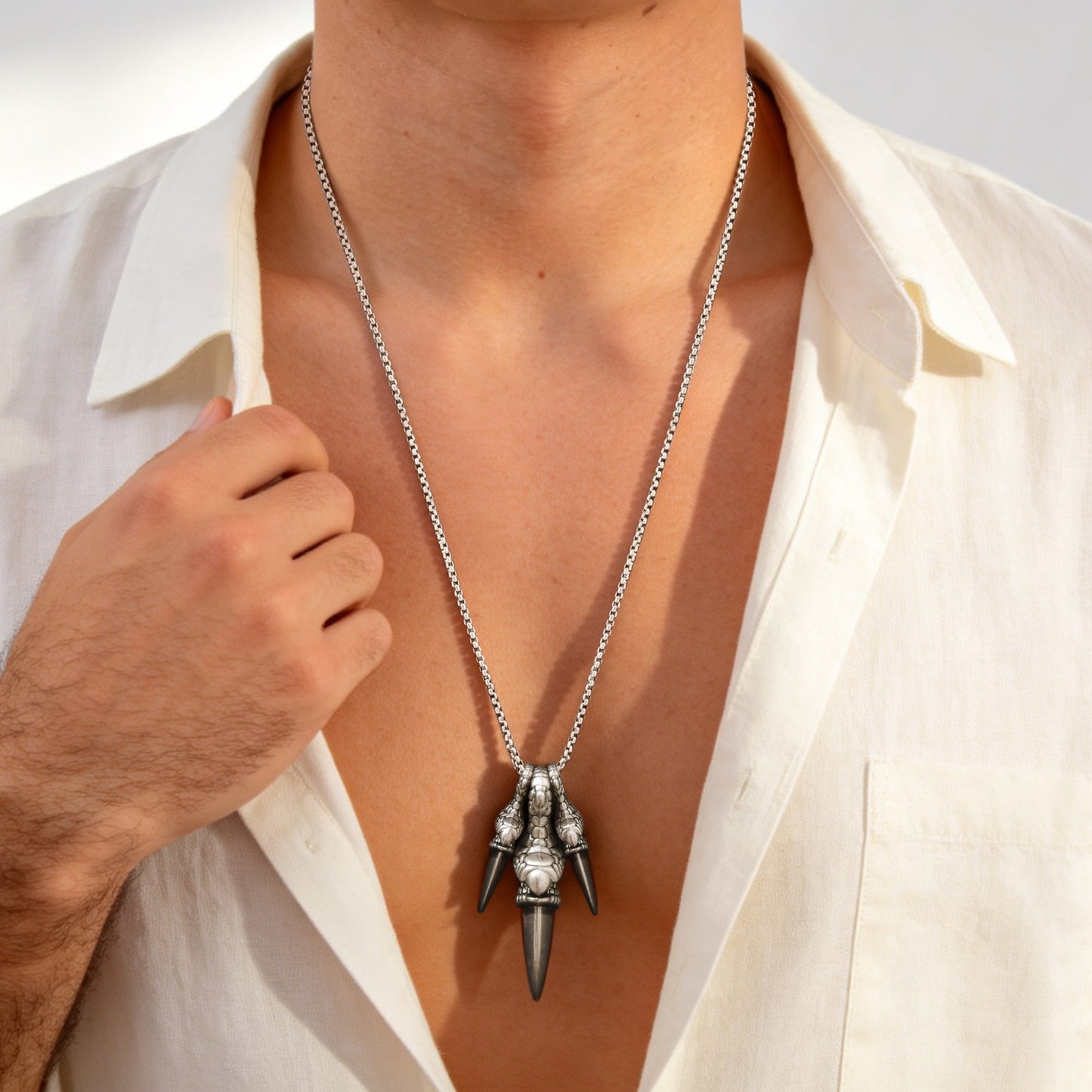 Kemstone Stainless Steel Dragon Claw Pendant Necklace for Men NC-3000