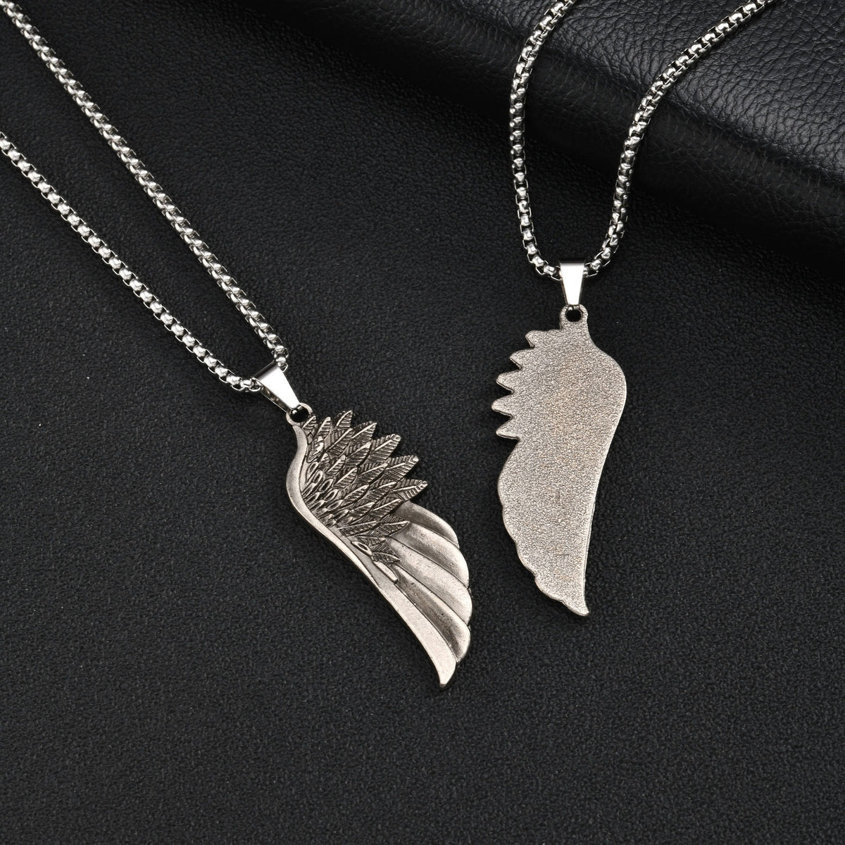 Kemstone Wing Pendant Necklace for Men Alloy Feather Relief NC-3026