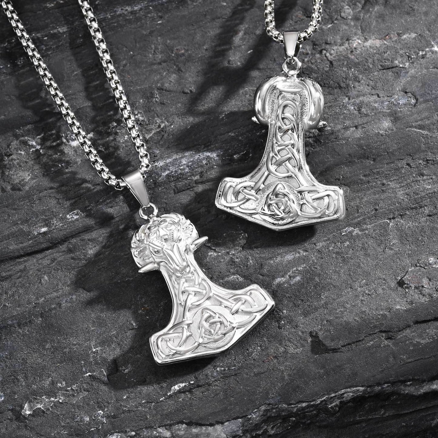 Kemstone Stainless Steel Thor’s Hammer Necklace for Men Gothic Viking PN-2218