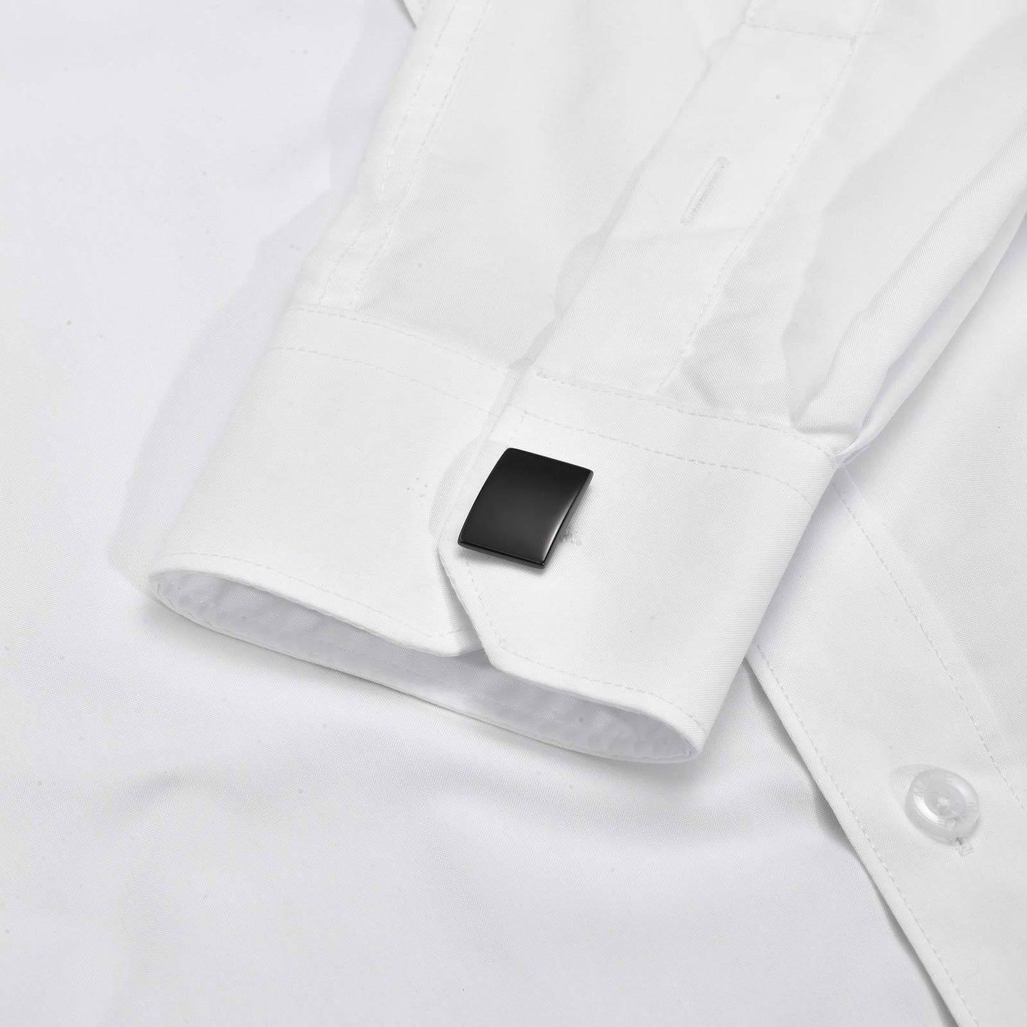 Kemstone Men’s Stainless Steel Square Cufflinks – Silver/Gold/Black CL-057