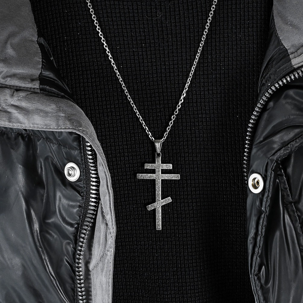 Kemstone Titanium Steel Cross Pendant Necklace for Men & Women – Minimalist Vintage Style K-PT539