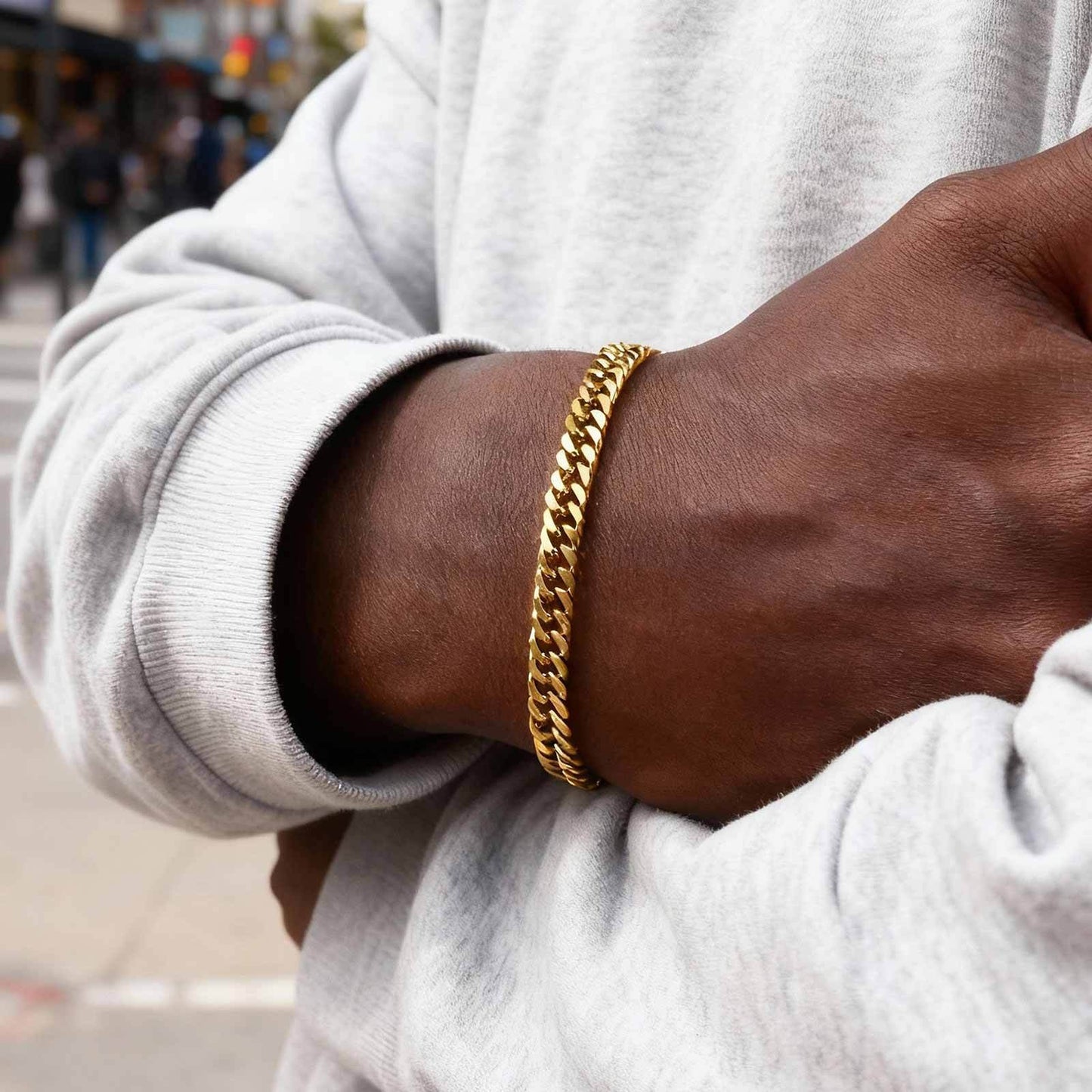 Kemstone Stainless Steel Cuban Link Bracelet for Men – 6mm Chain BR-1749