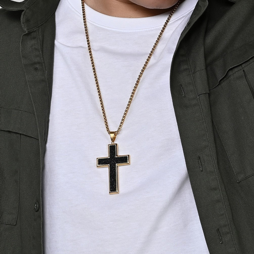 Kemstone Stainless Steel Cross Pendant Necklace for Men K-PT331
