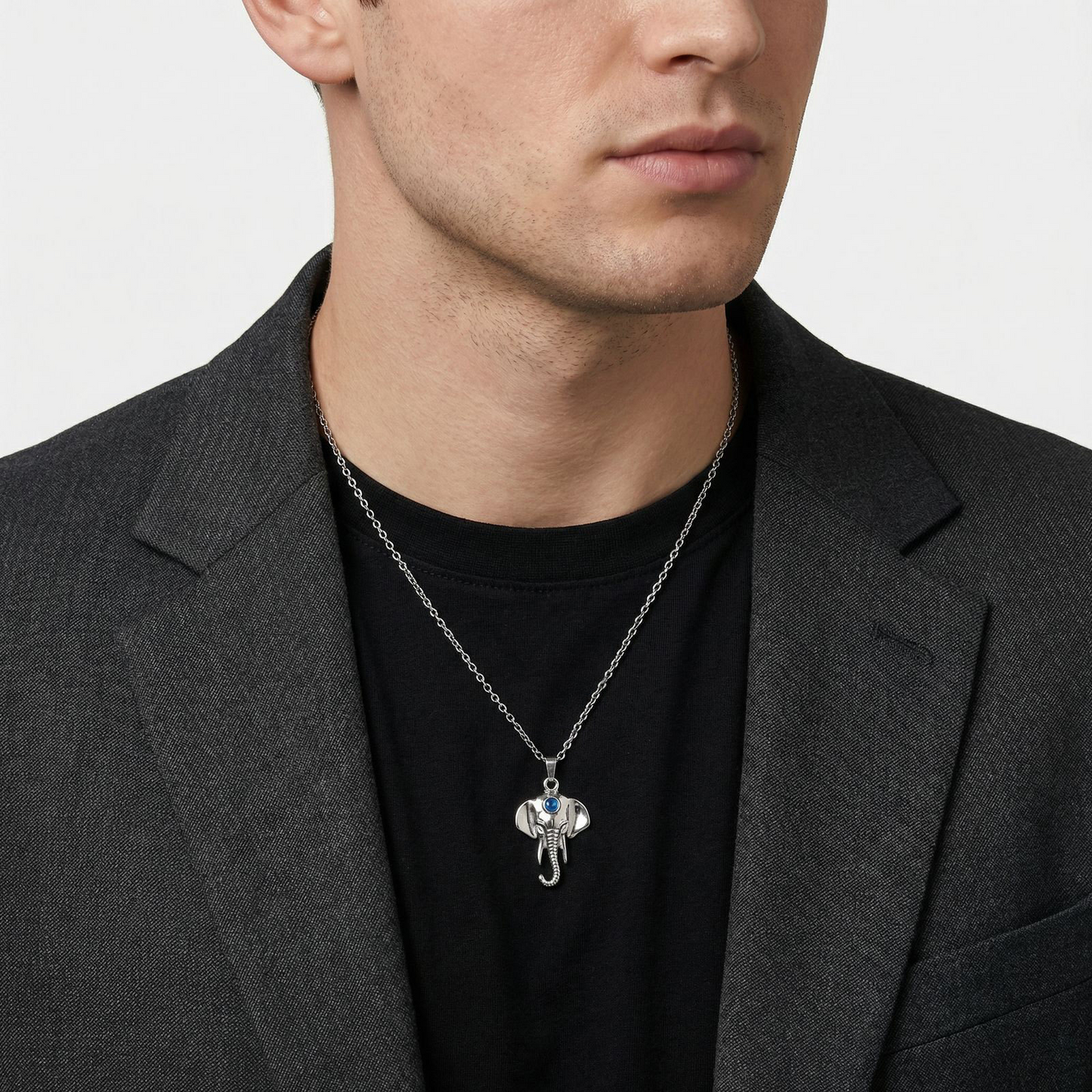 Kemstone Stainless Steel Elephant Pendant Necklace for Men & Women PN-2276