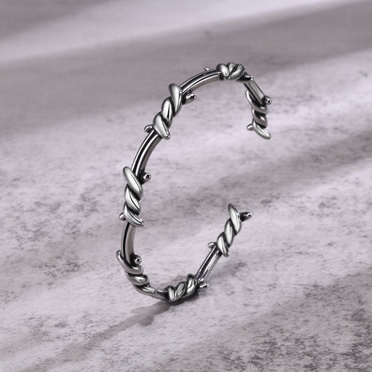 Kemstone Men’s Gothic Bracelet – Stainless Steel Open Cuff Bangle, Vintage Mobius Knot Punk Jewelry B-510