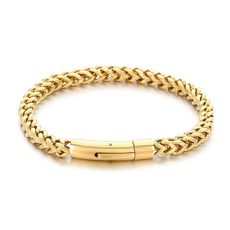 Kemstone Men’s Polished Dragon Spine Chain Bracelet – Stainless Steel Urban Gothic KB95694-BD