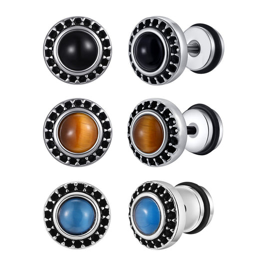 Kemstone Men’s Stainless Steel Punk Gear Stud Earrings ES-575