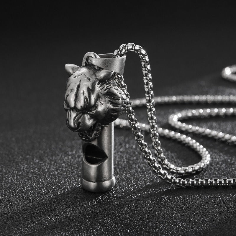Kemstone Tiger Whistle Necklace for Men Titanium Steel KP99012-KLXS