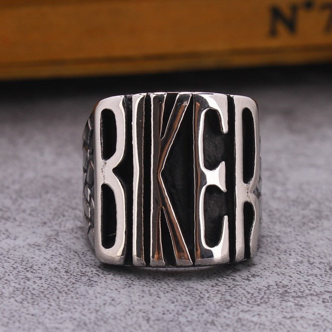 Kemstone Stainless Steel Biker Ring for Men Wide Band Vintage TR0066