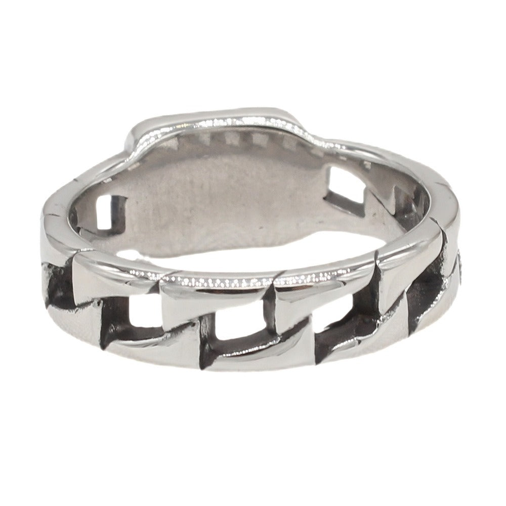 Kemstone Chain Link Signet Ring for Men Titanium Steel R1827