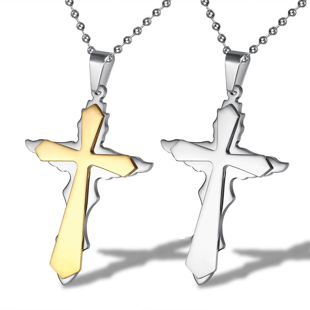 Kemstone Layered Cross Necklace for Men Stainless Steel TN0136