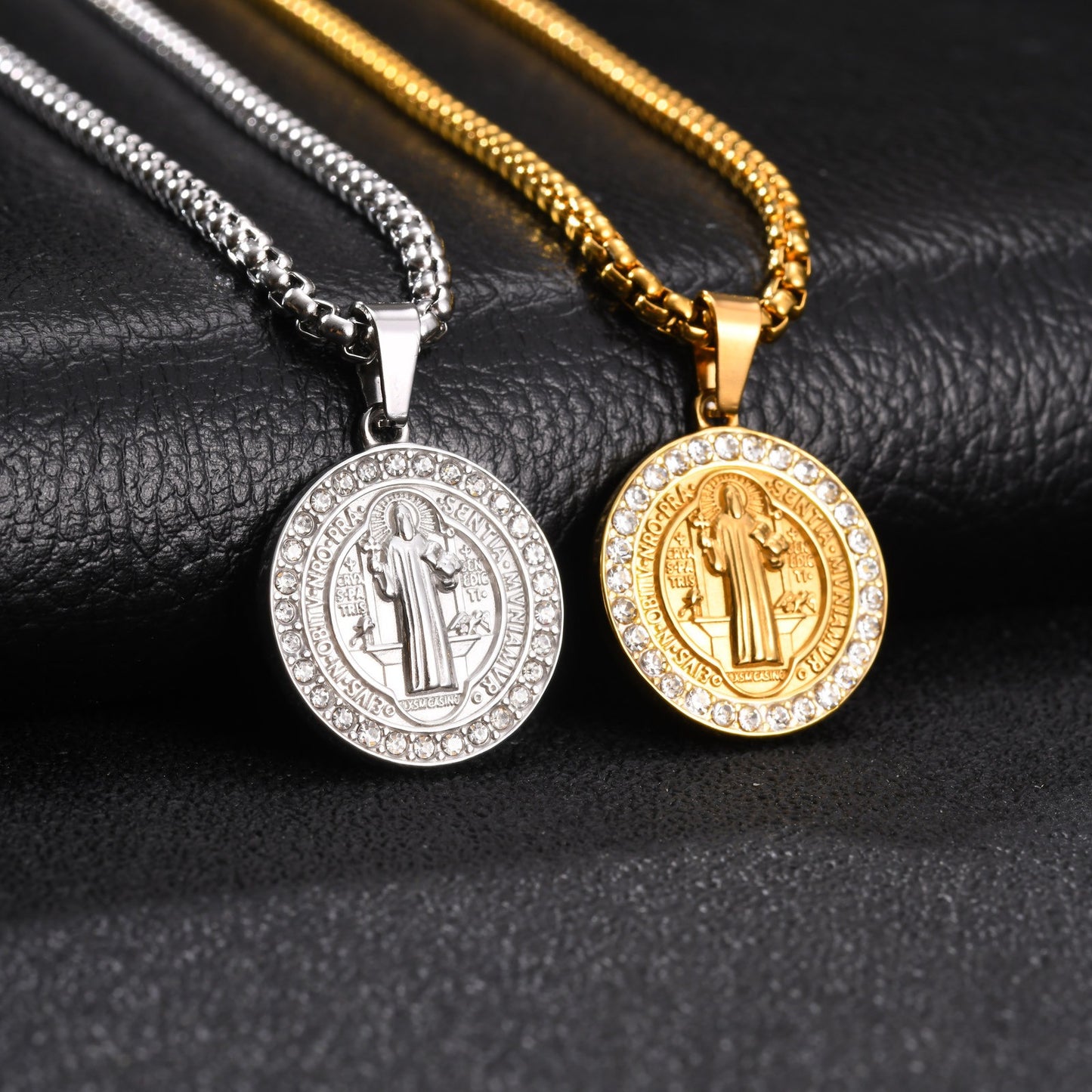 Kemstone Figure Relief Medallion Necklace for Men Stainless Steel Vintage PN-2426