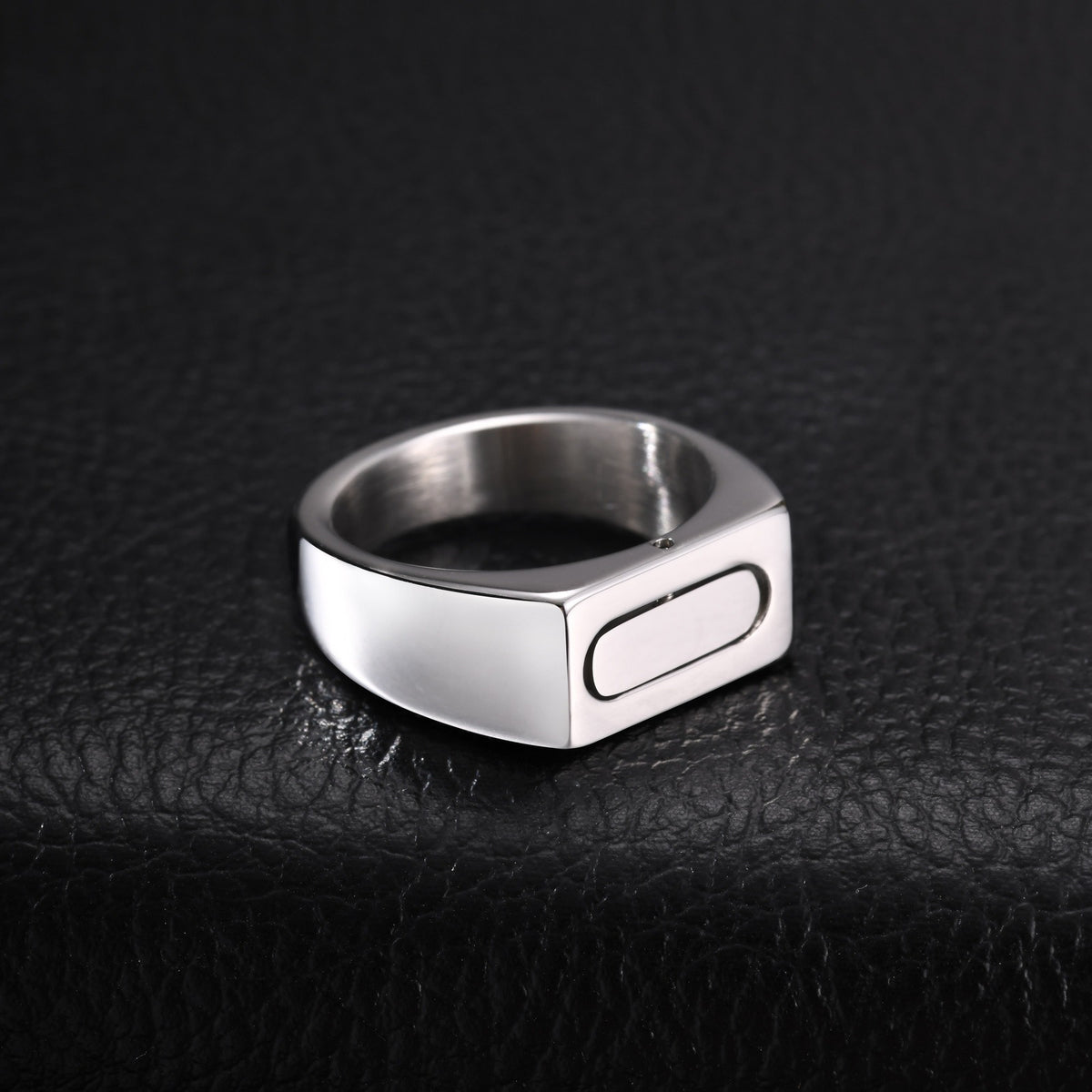 Kemstone Spinner Ring for Men Stainless Steel Rotating Center RC-1109