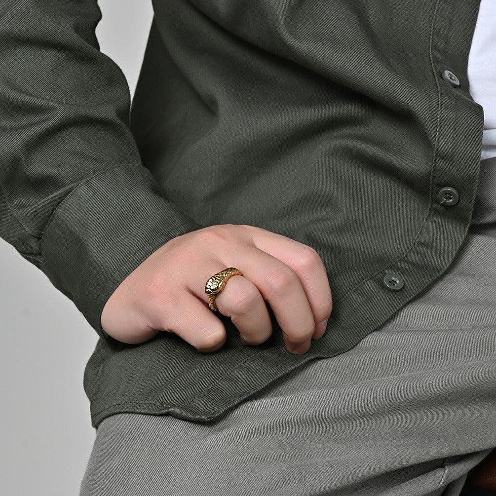 Kemstone Stainless Steel Snake Head Ring for Men K-R488