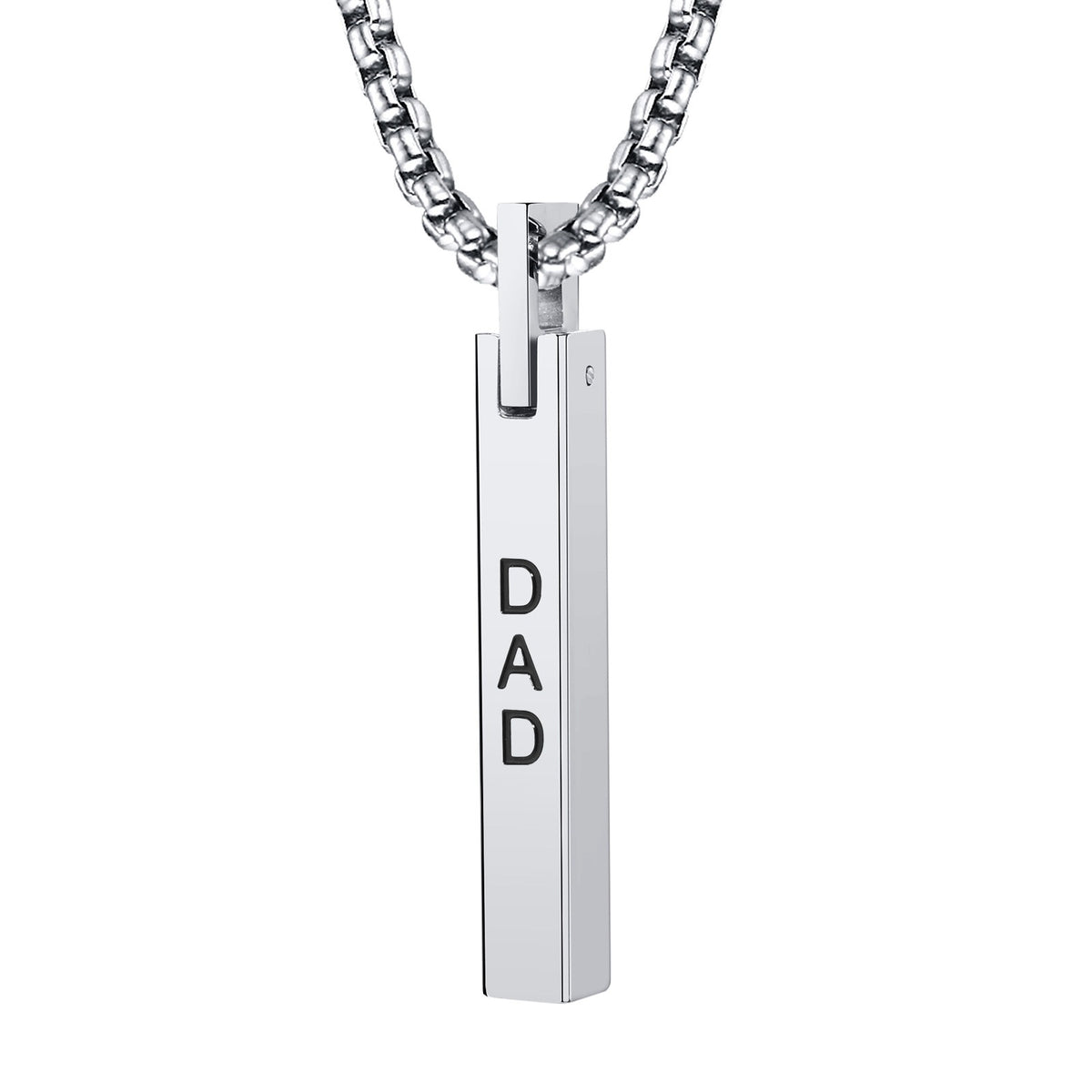 Kemstone DAD Bar Pendant Necklace for Men Stainless Steel PN-7030