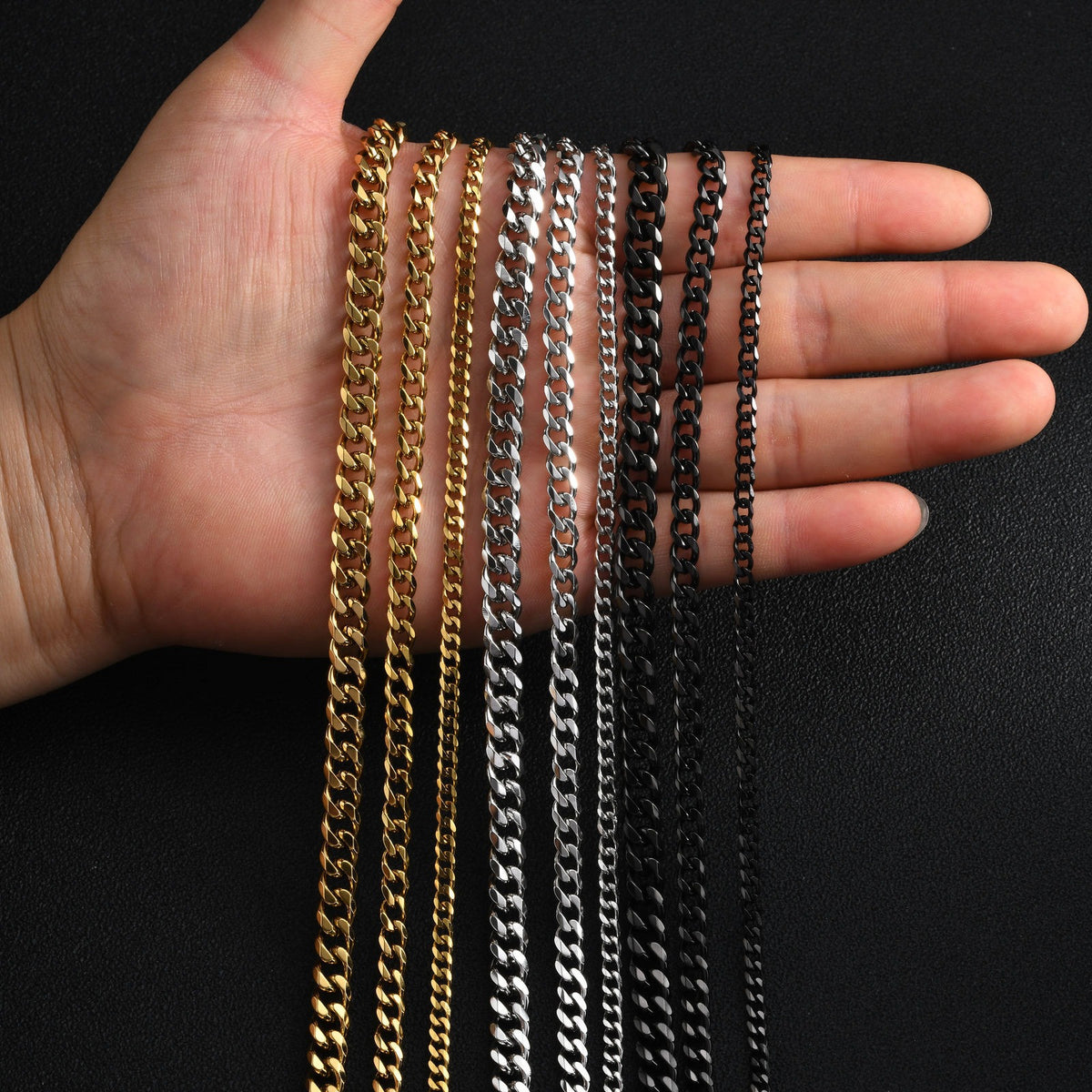 Kemstone Stainless Steel Faceted Curb Chain Necklace for Men NC-2607